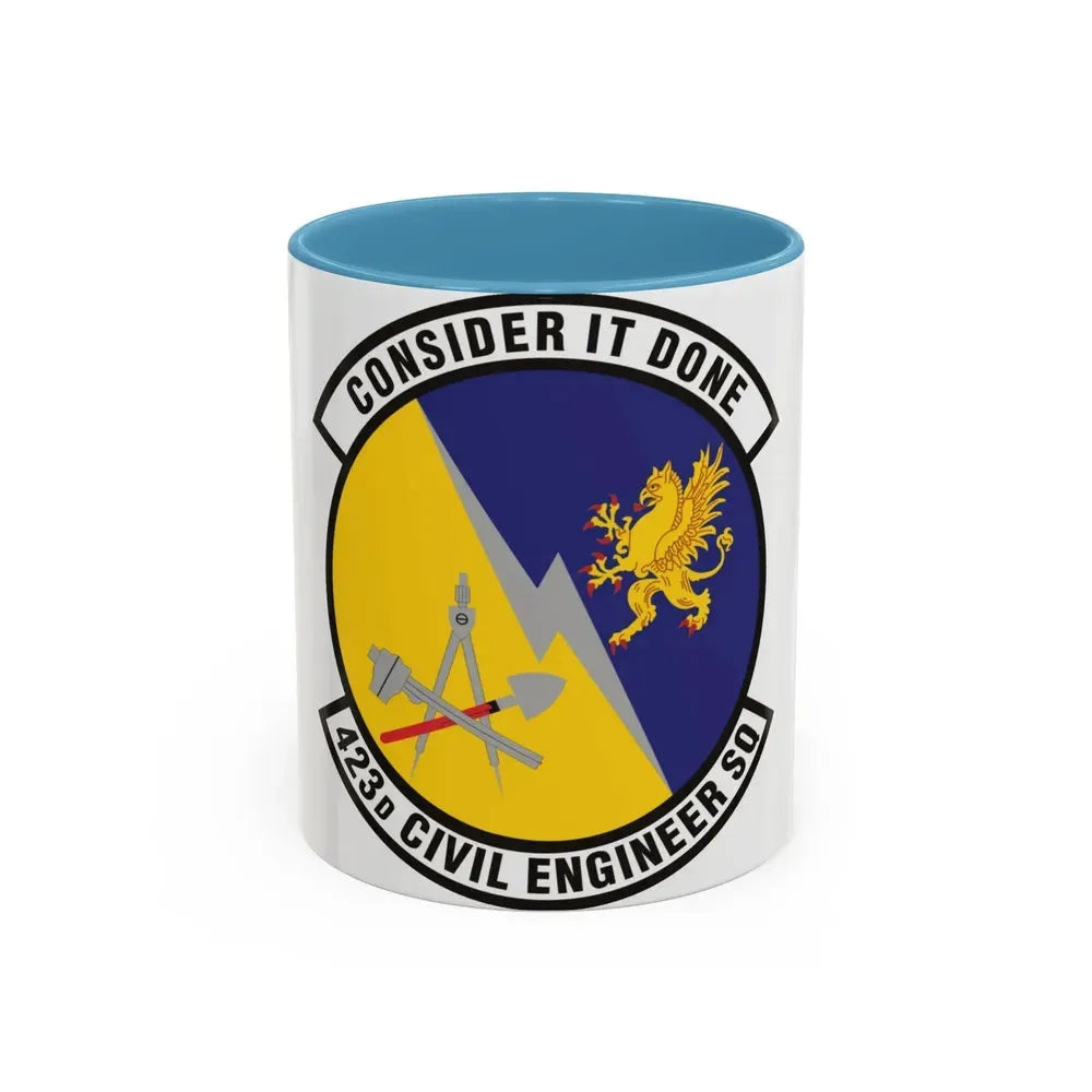 423d Civil Engineer Squadron (U.S. Air Force) Accent Coffee Mug 11oz Light Blue - Go Mug Yourself