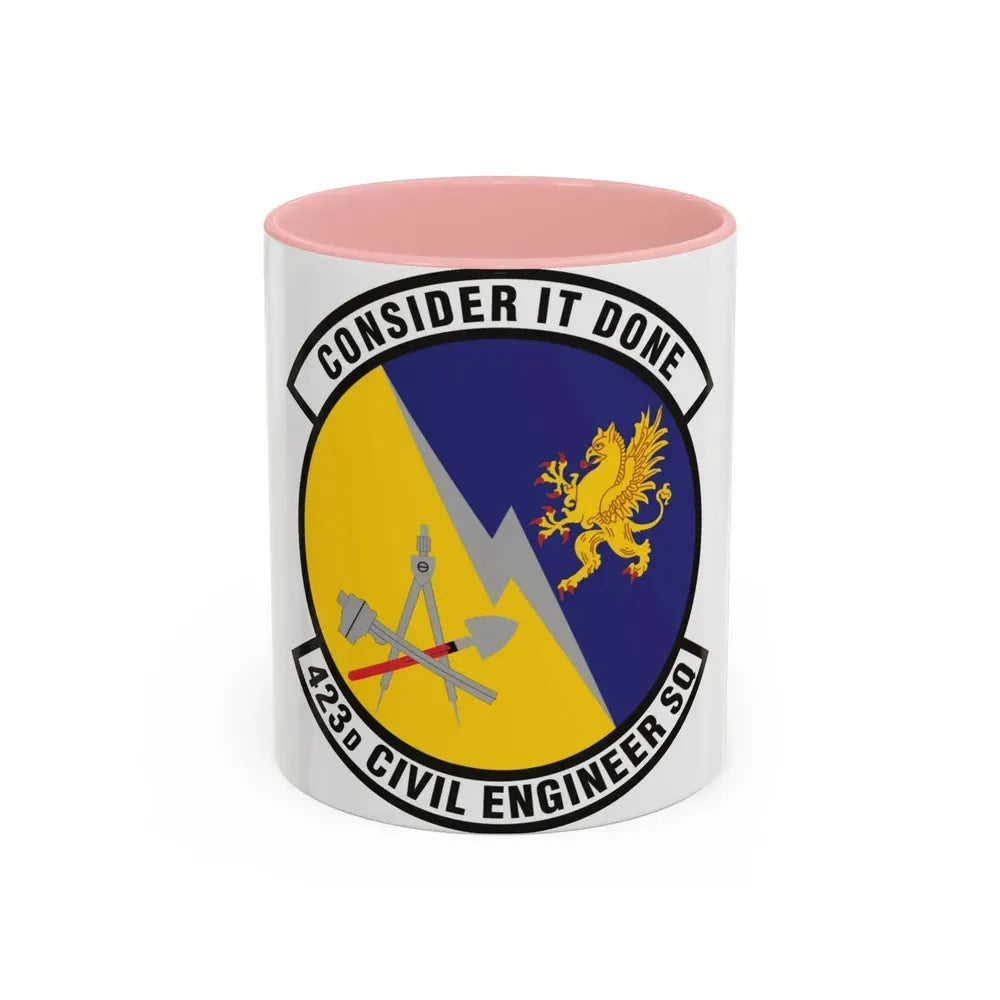 423d Civil Engineer Squadron (U.S. Air Force) Accent Coffee Mug 11oz Pink - Go Mug Yourself