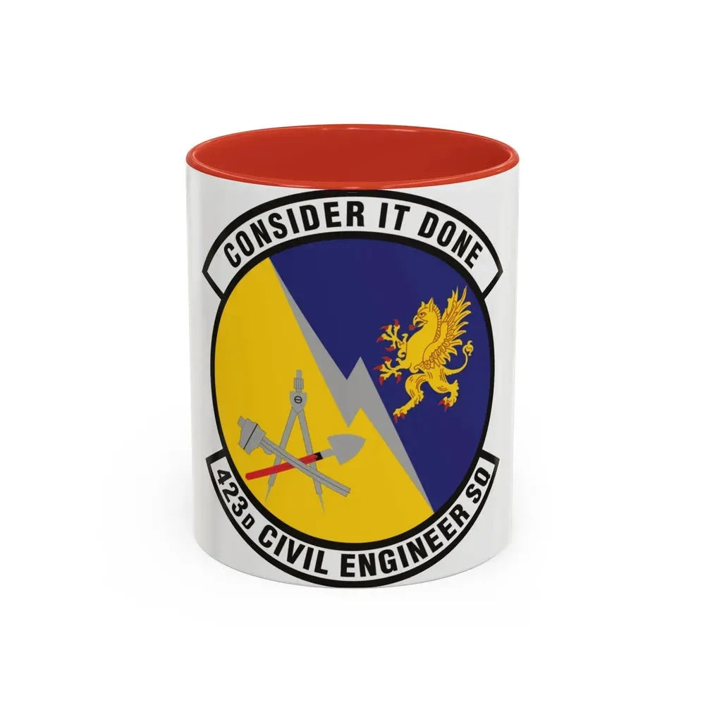 423d Civil Engineer Squadron (U.S. Air Force) Accent Coffee Mug 11oz Red - Go Mug Yourself