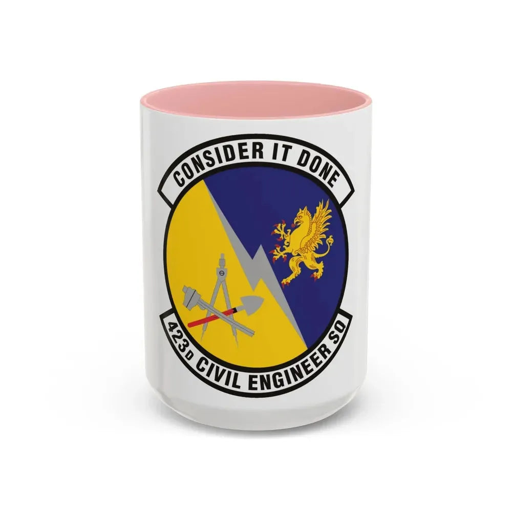 423d Civil Engineer Squadron (U.S. Air Force) Accent Coffee Mug 15oz Pink - Go Mug Yourself