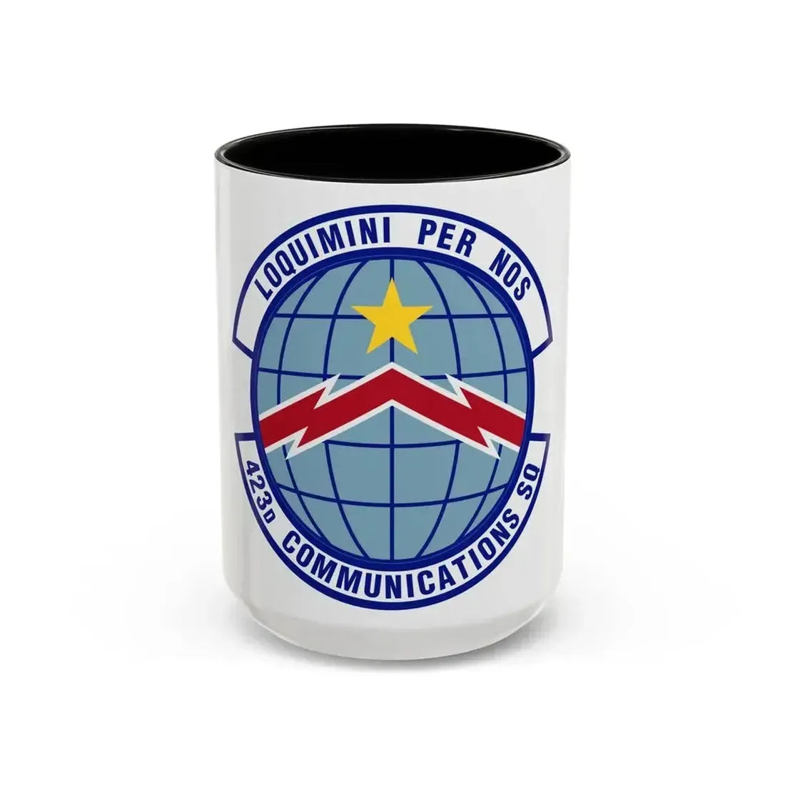 423d Communications Squadron (U.S. Air Force) Accent Coffee Mug 15oz Black - Go Mug Yourself