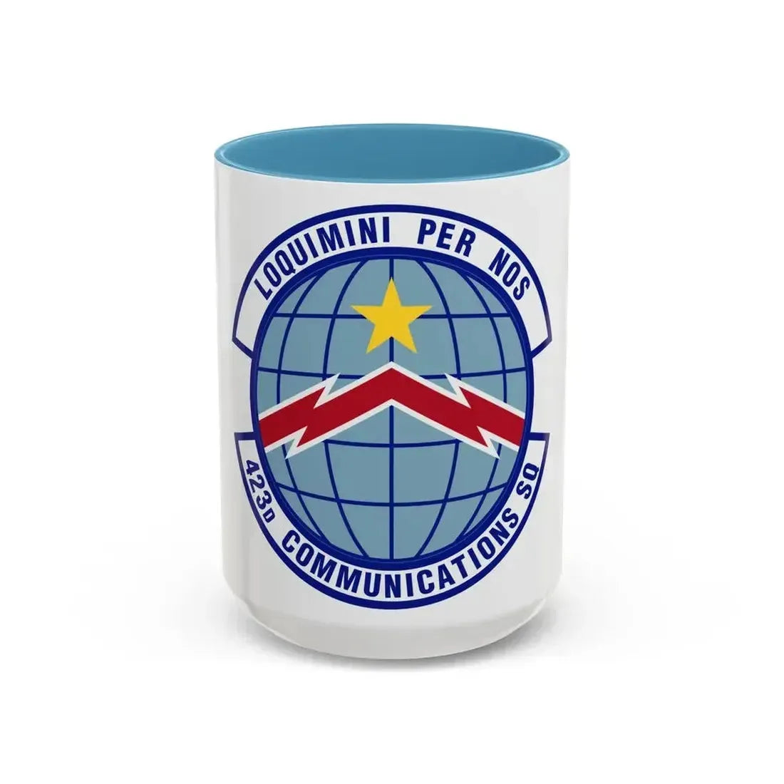 423d Communications Squadron (U.S. Air Force) Accent Coffee Mug 15oz Light Blue - Go Mug Yourself