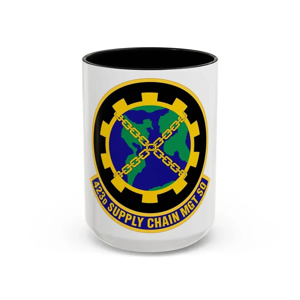 423d Supply Chain Management Squadron (U.S. Air Force) Accent Coffee Mug 15oz Black - Go Mug Yourself
