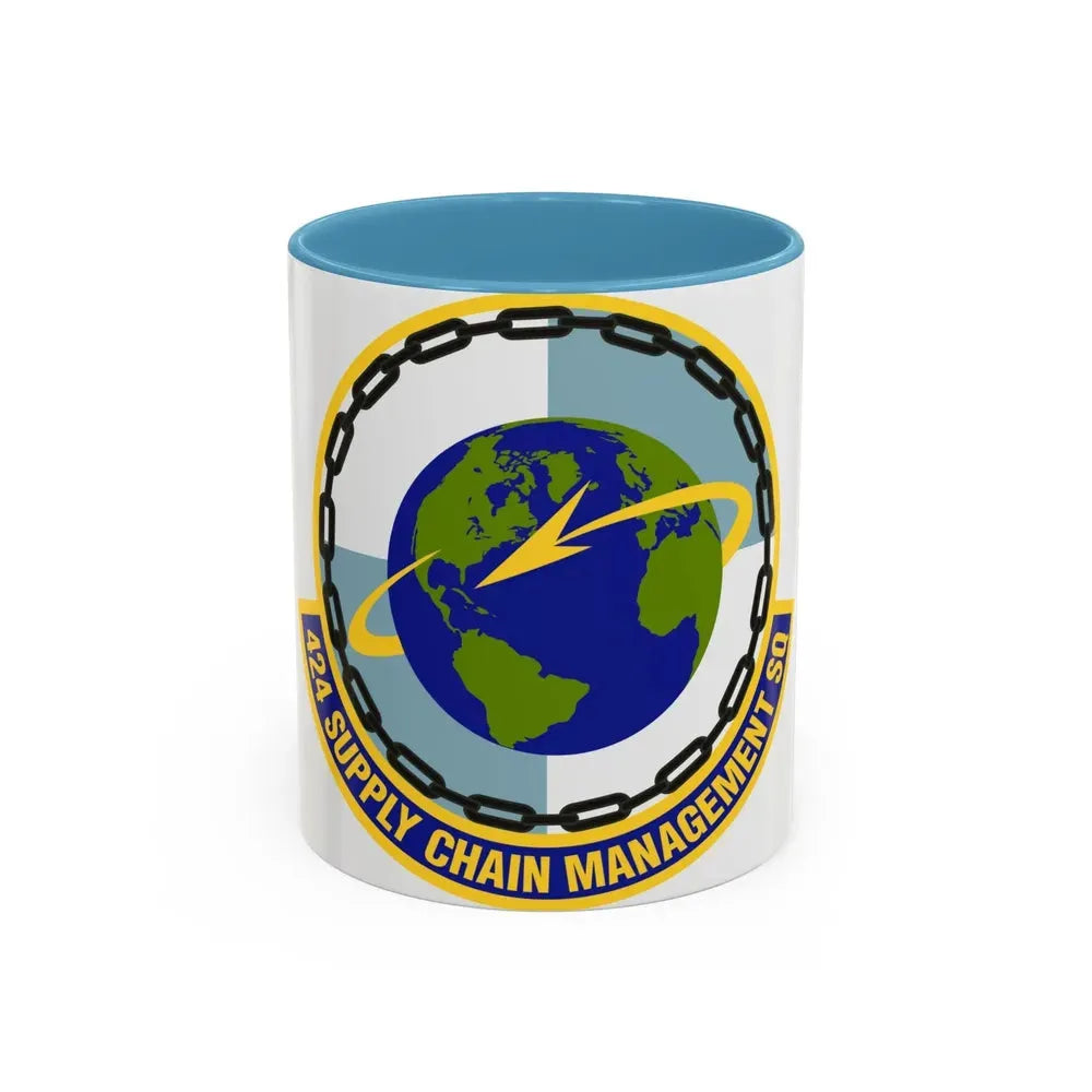 424th Supply Chain Management Squadron (U.S. Air Force) Accent Coffee Mug 11oz Light Blue - Go Mug Yourself