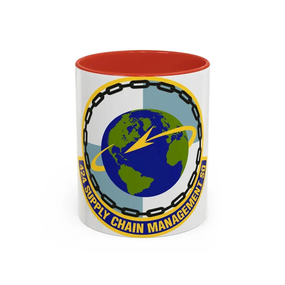 424th Supply Chain Management Squadron (U.S. Air Force) Accent Coffee Mug 11oz Red - Go Mug Yourself