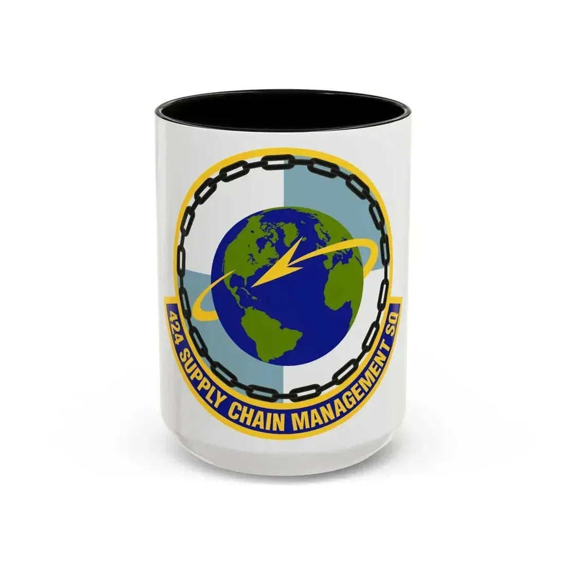 424th Supply Chain Management Squadron (U.S. Air Force) Accent Coffee Mug 15oz Black - Go Mug Yourself