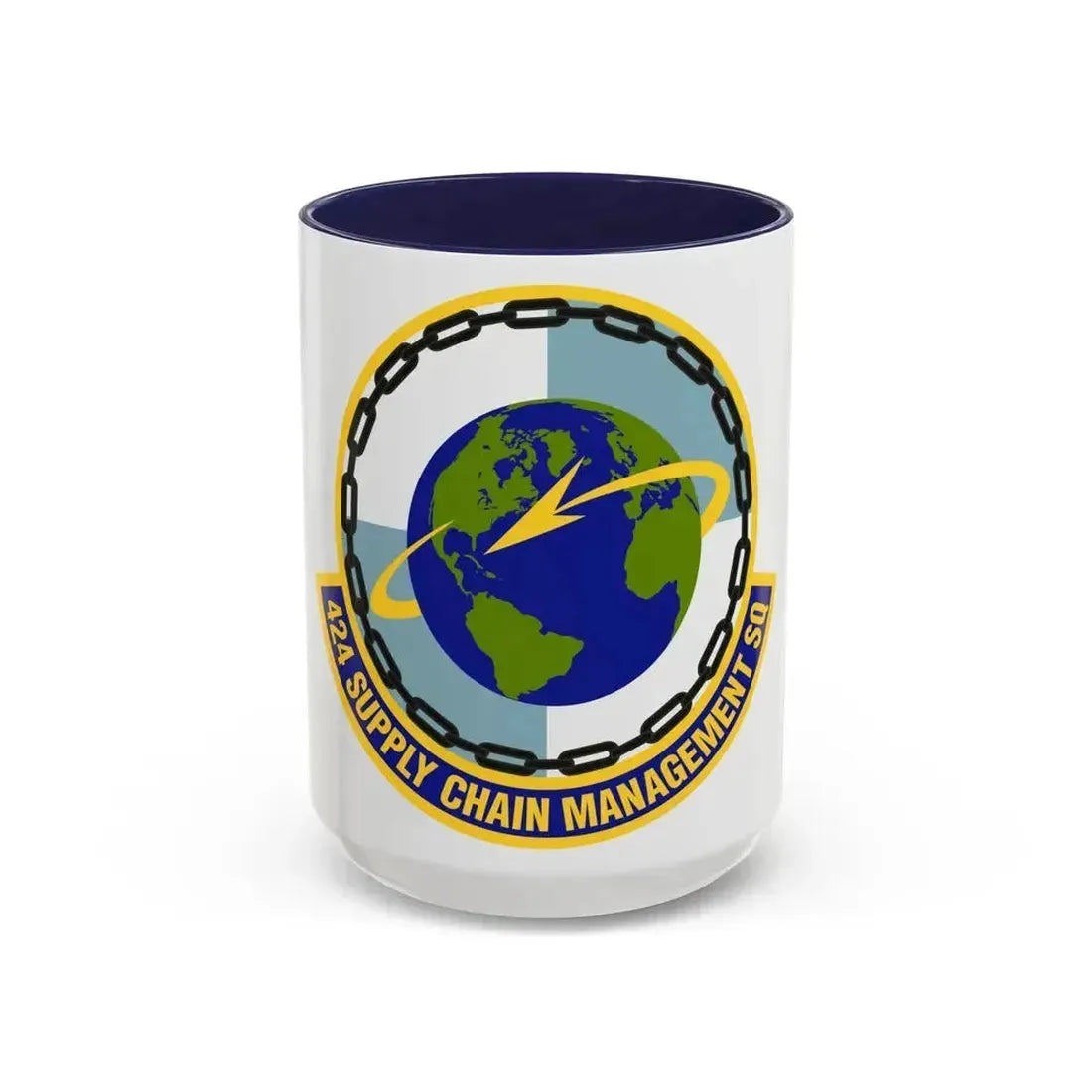 424th Supply Chain Management Squadron (U.S. Air Force) Accent Coffee Mug 15oz Navy - Go Mug Yourself