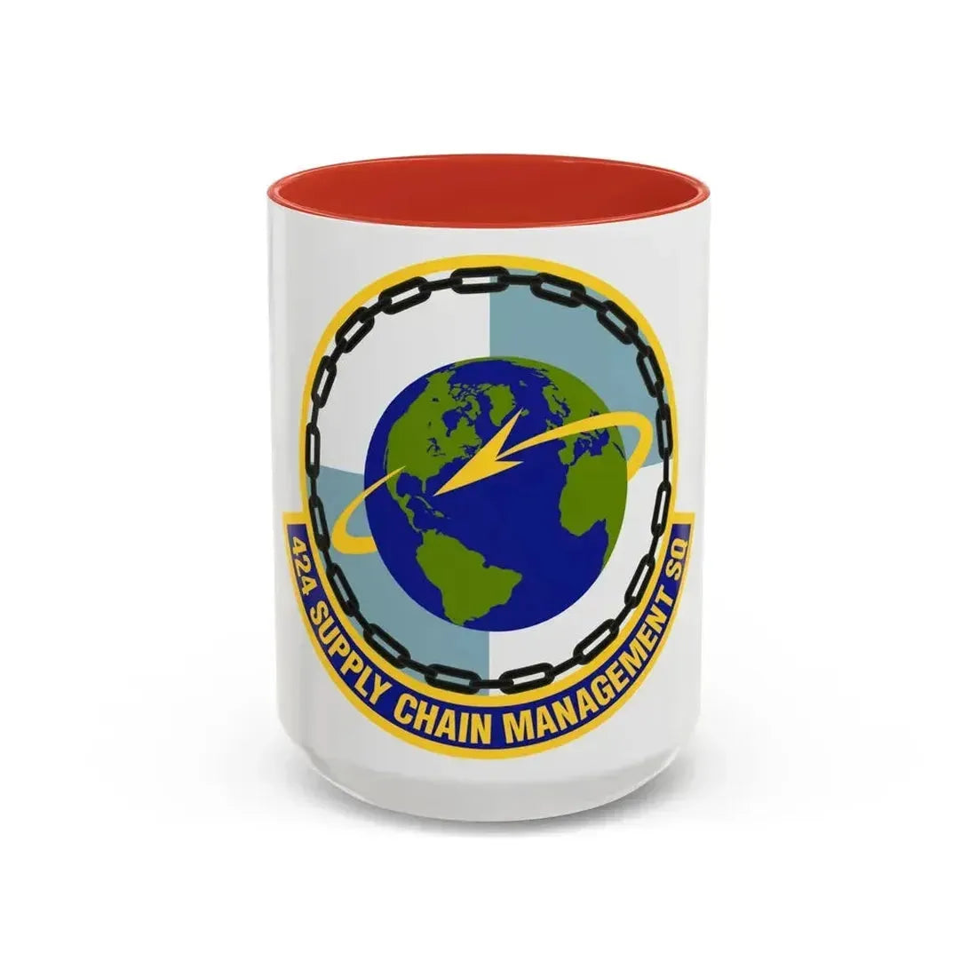 424th Supply Chain Management Squadron (U.S. Air Force) Accent Coffee Mug 15oz Red - Go Mug Yourself