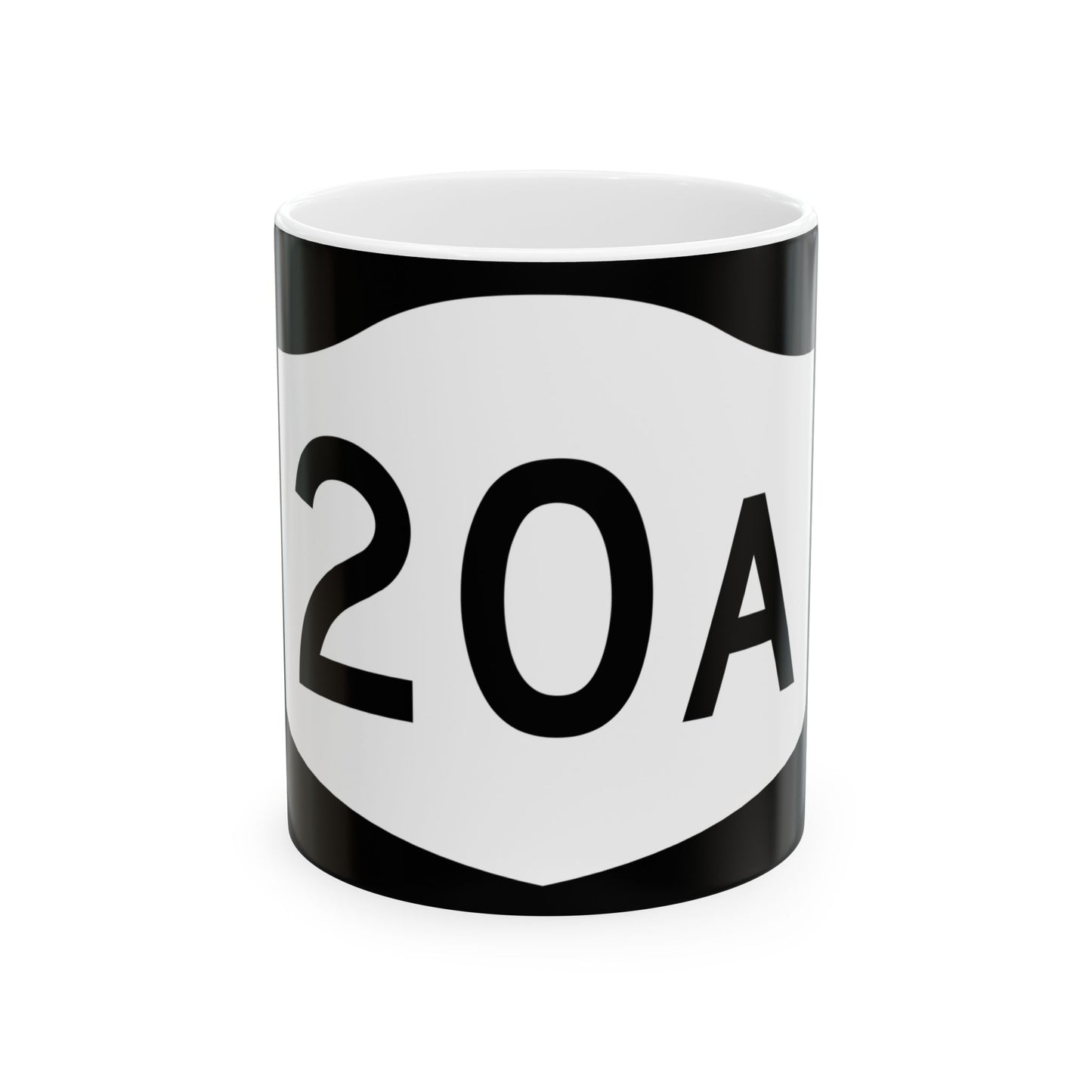 NY-20A (New York) (Road Sign) White Coffee Mug