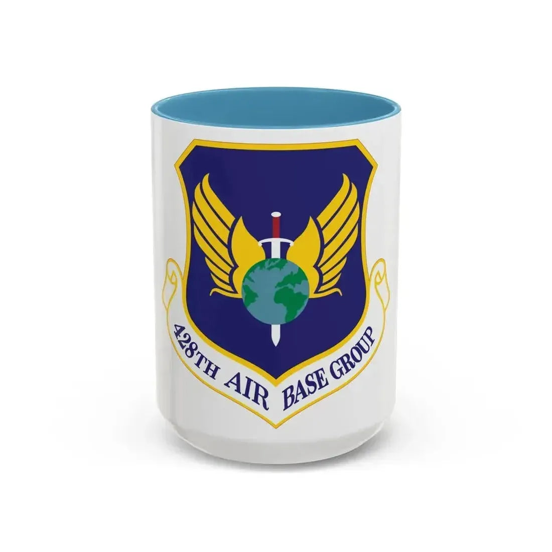 428th Air Base Group (U.S. Air Force) Accent Coffee Mug 15oz Light Blue - Go Mug Yourself