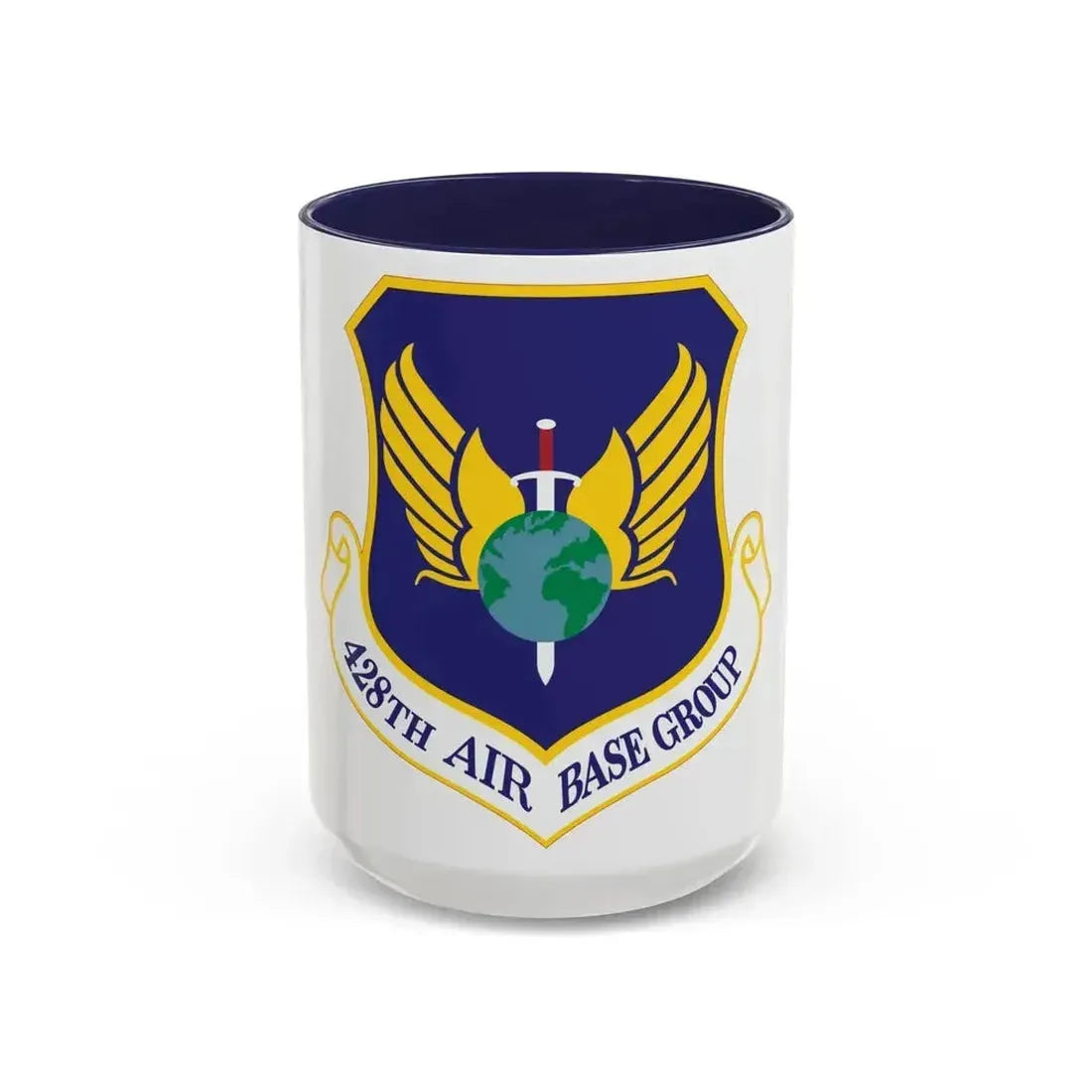 428th Air Base Group (U.S. Air Force) Accent Coffee Mug 15oz Navy - Go Mug Yourself
