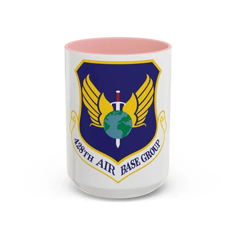 428th Air Base Group (U.S. Air Force) Accent Coffee Mug 15oz Pink - Go Mug Yourself