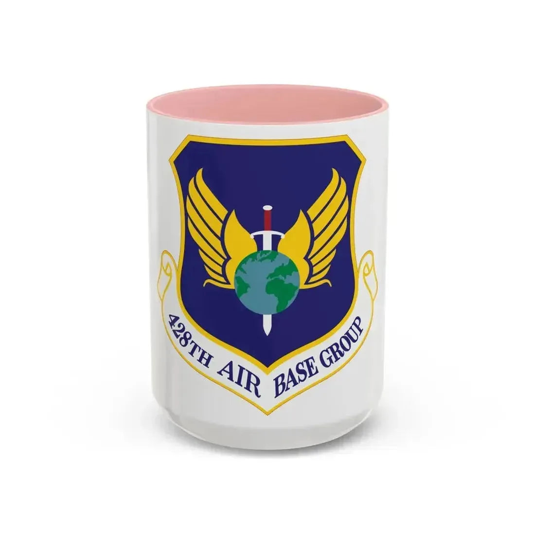 428th Air Base Group (U.S. Air Force) Accent Coffee Mug 15oz Pink - Go Mug Yourself