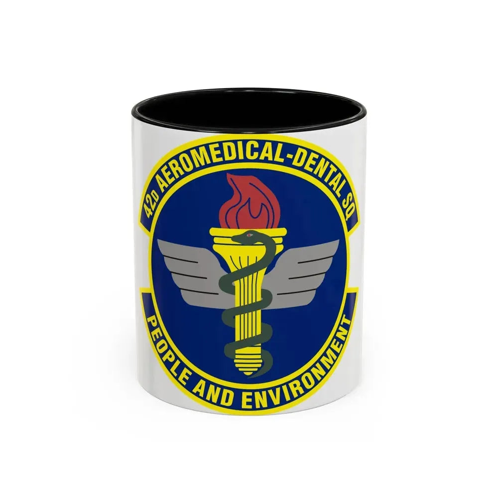 42d Aeromedical Dental Squadron (U.S. Air Force) Accent Coffee Mug 11oz Black - Go Mug Yourself