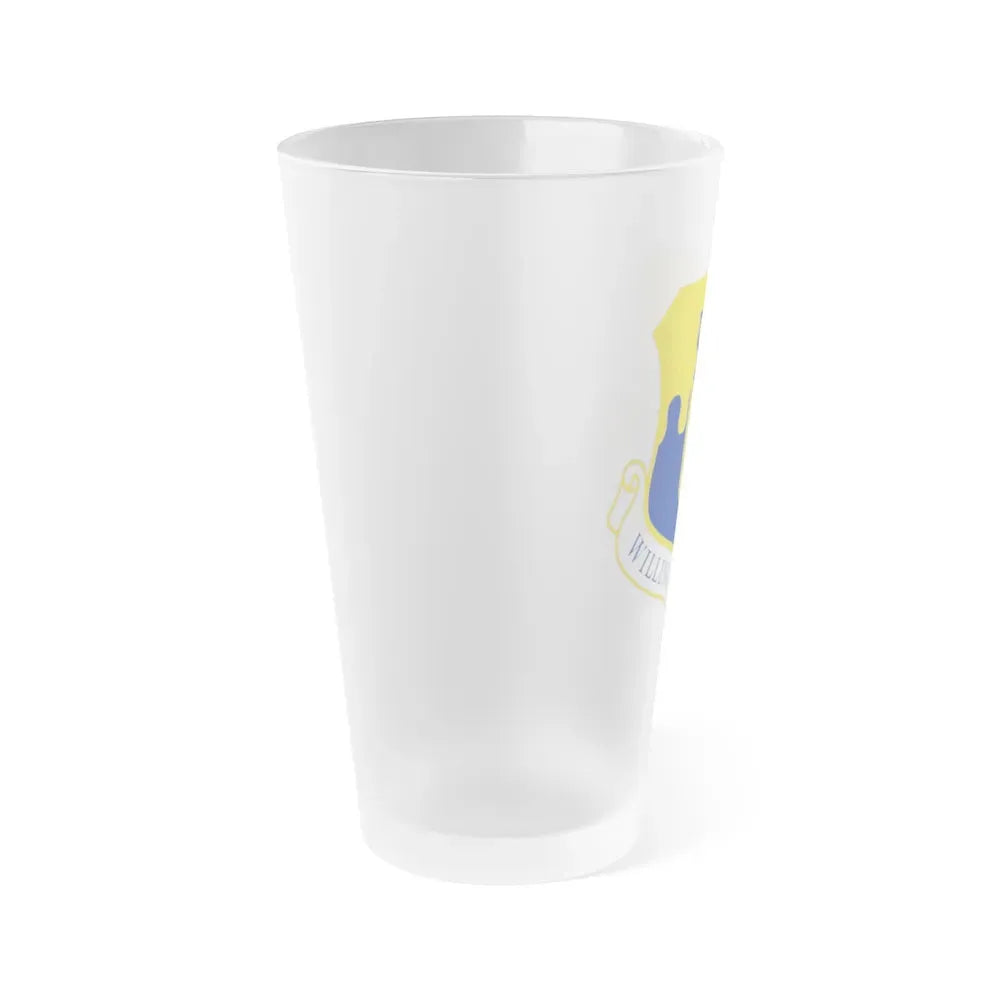 43 Air Mobility Operations Group AMC (U.S. Air Force) Frosted Pint Glass 16oz - Go Mug Yourself