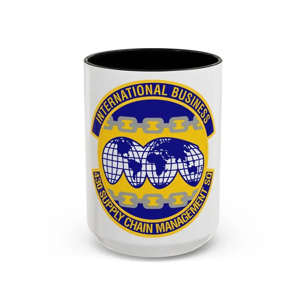 430th Supply Chain Management Squadron (U.S. Air Force) Accent Coffee Mug 15oz Black - Go Mug Yourself