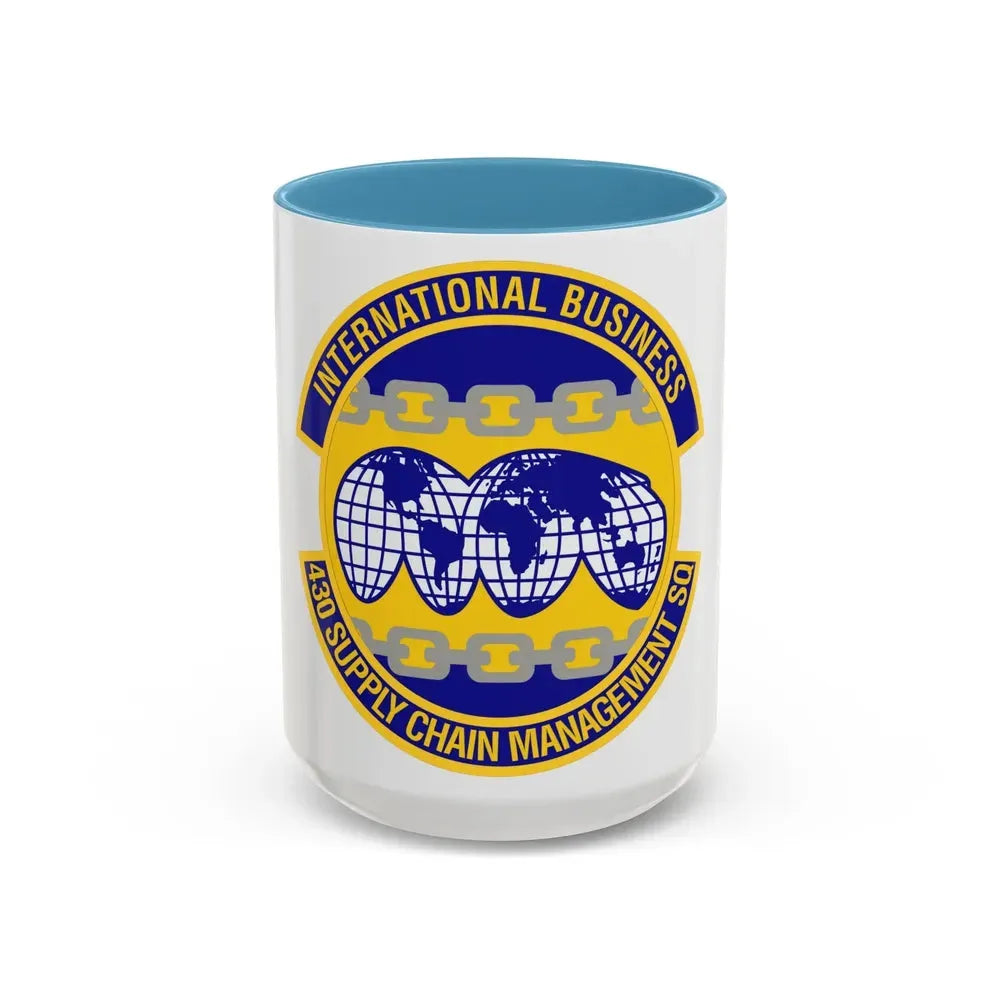 430th Supply Chain Management Squadron (U.S. Air Force) Accent Coffee Mug 15oz Light Blue - Go Mug Yourself