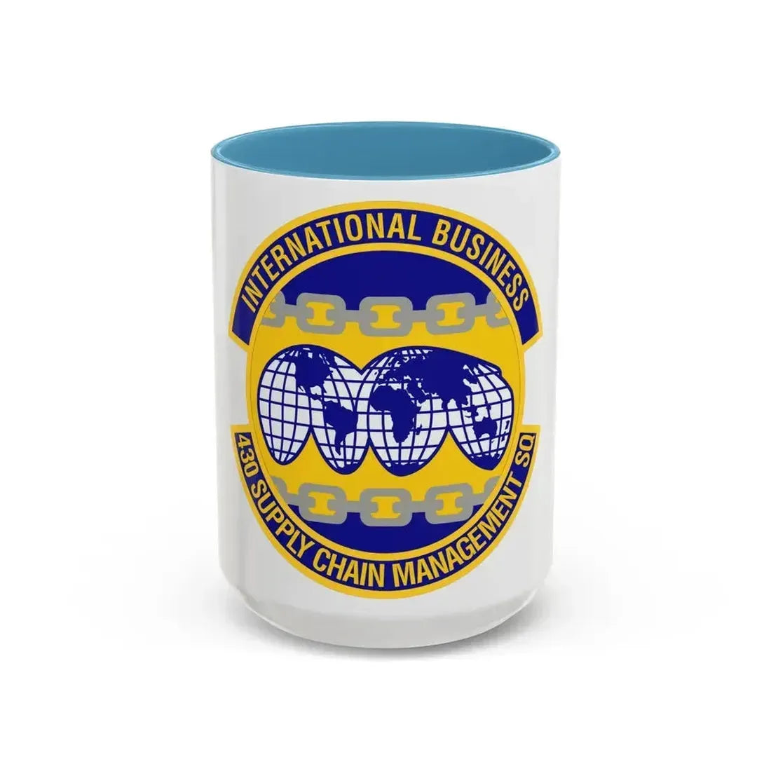 430th Supply Chain Management Squadron (U.S. Air Force) Accent Coffee Mug 15oz Light Blue - Go Mug Yourself