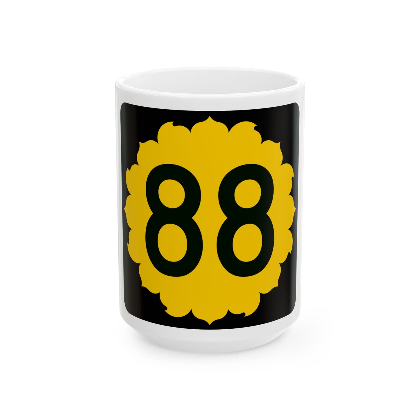 K-88 (Kansas) (Road Sign) White Coffee Mug