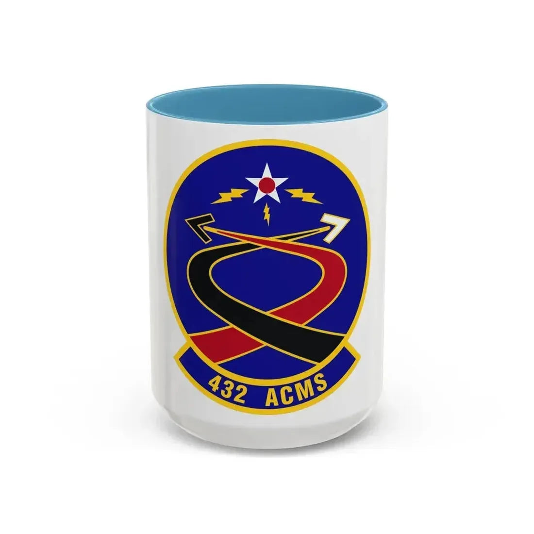 432d Aircraft Communications Maintenance Squadron (U.S. Air Force) Accent Coffee Mug 15oz Light Blue - Go Mug Yourself
