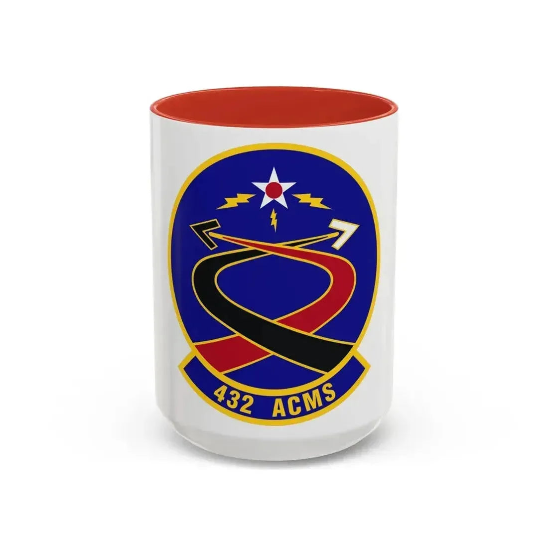 432d Aircraft Communications Maintenance Squadron (U.S. Air Force) Accent Coffee Mug 15oz Red - Go Mug Yourself