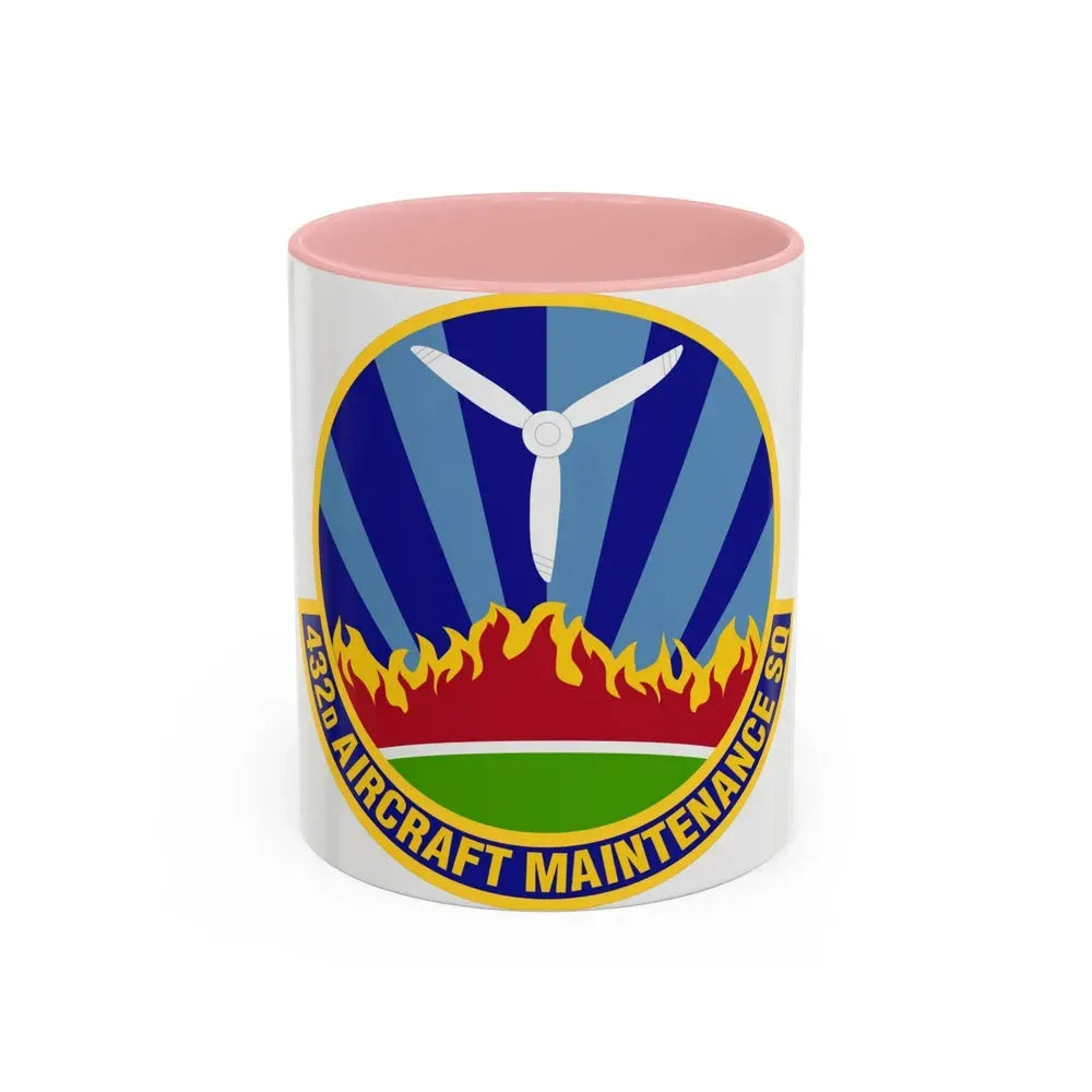 432d Aircraft Maintenance Squadron (U.S. Air Force) Accent Coffee Mug 11oz Pink - Go Mug Yourself