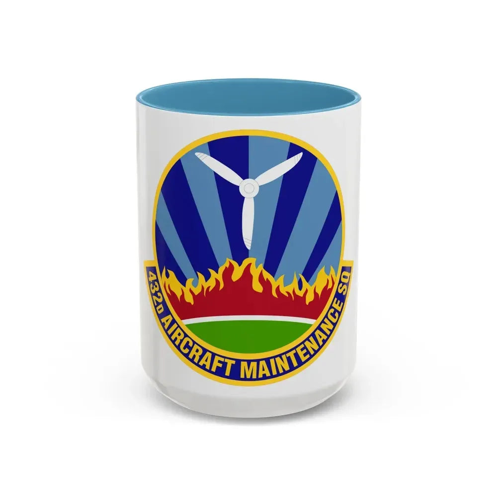 432d Aircraft Maintenance Squadron (U.S. Air Force) Accent Coffee Mug 15oz Light Blue - Go Mug Yourself
