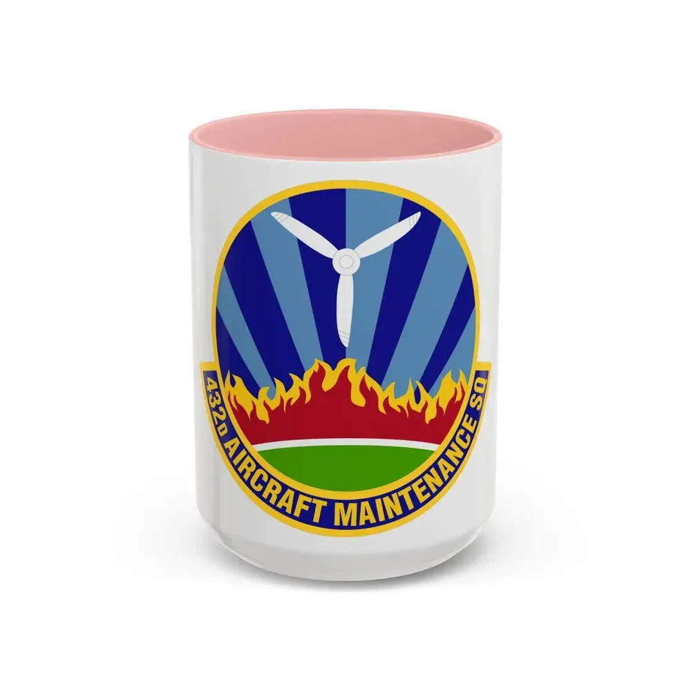432d Aircraft Maintenance Squadron (U.S. Air Force) Accent Coffee Mug 15oz Pink - Go Mug Yourself