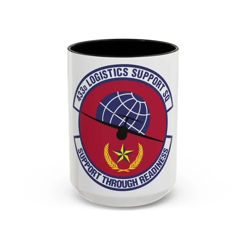 433d Logistics Support Squadron (U.S. Air Force) Accent Coffee Mug 15oz Black - Go Mug Yourself