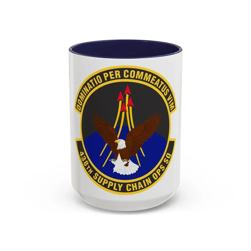438th Supply Chain Operations Squadron (U.S. Air Force) Accent Coffee Mug 15oz Navy - Go Mug Yourself
