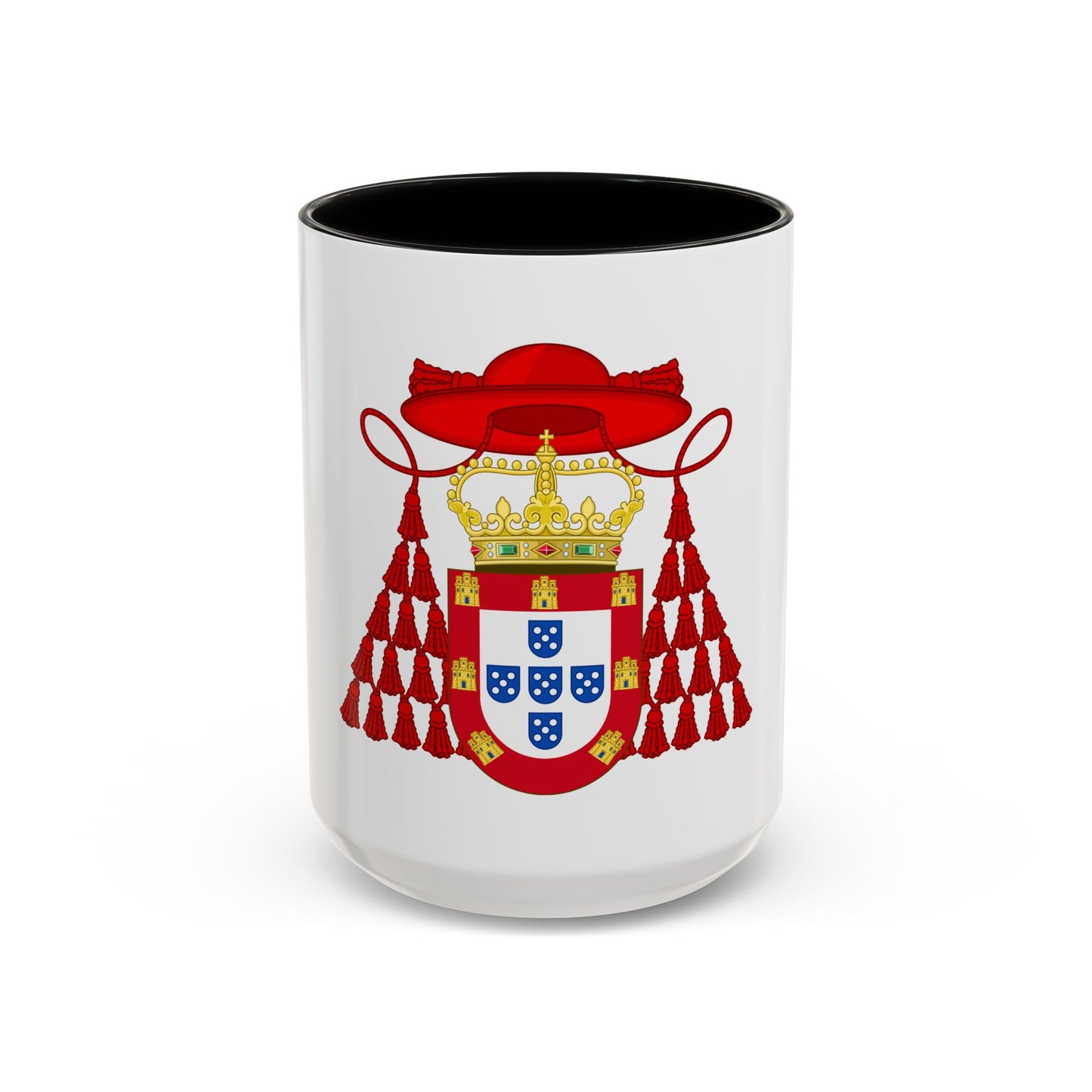 Ornamented Royal Coat of Arms of Cardinal Henry I of Portugal - Accent Coffee Mug