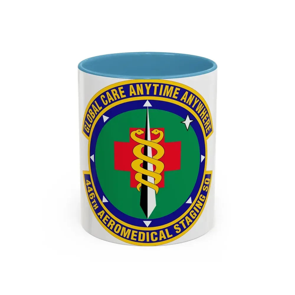 446 Aeromedical Staging Squadron AFRC (U.S. Air Force) Accent Coffee Mug 11oz Light Blue - Go Mug Yourself
