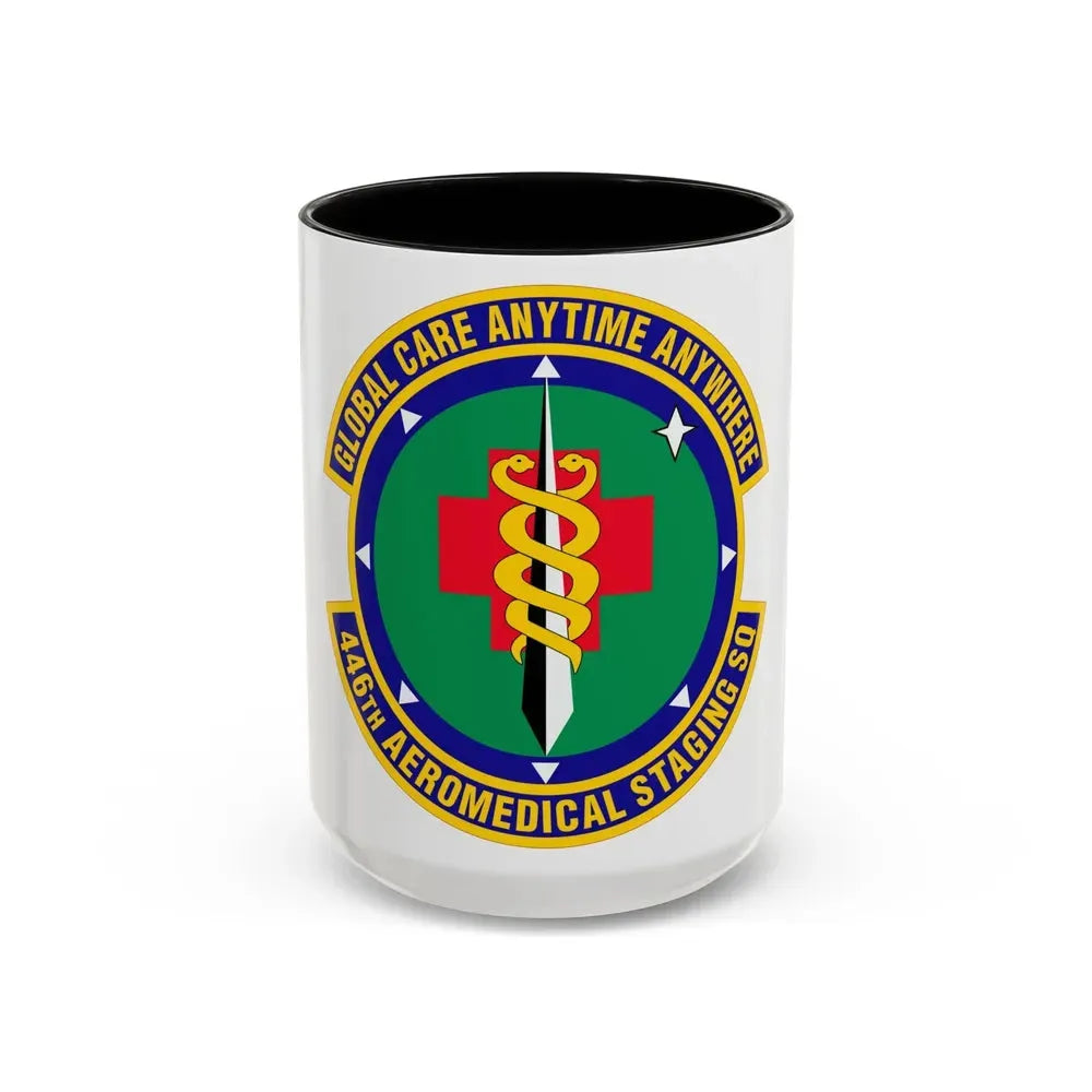 446 Aeromedical Staging Squadron AFRC (U.S. Air Force) Accent Coffee Mug 15oz Black - Go Mug Yourself