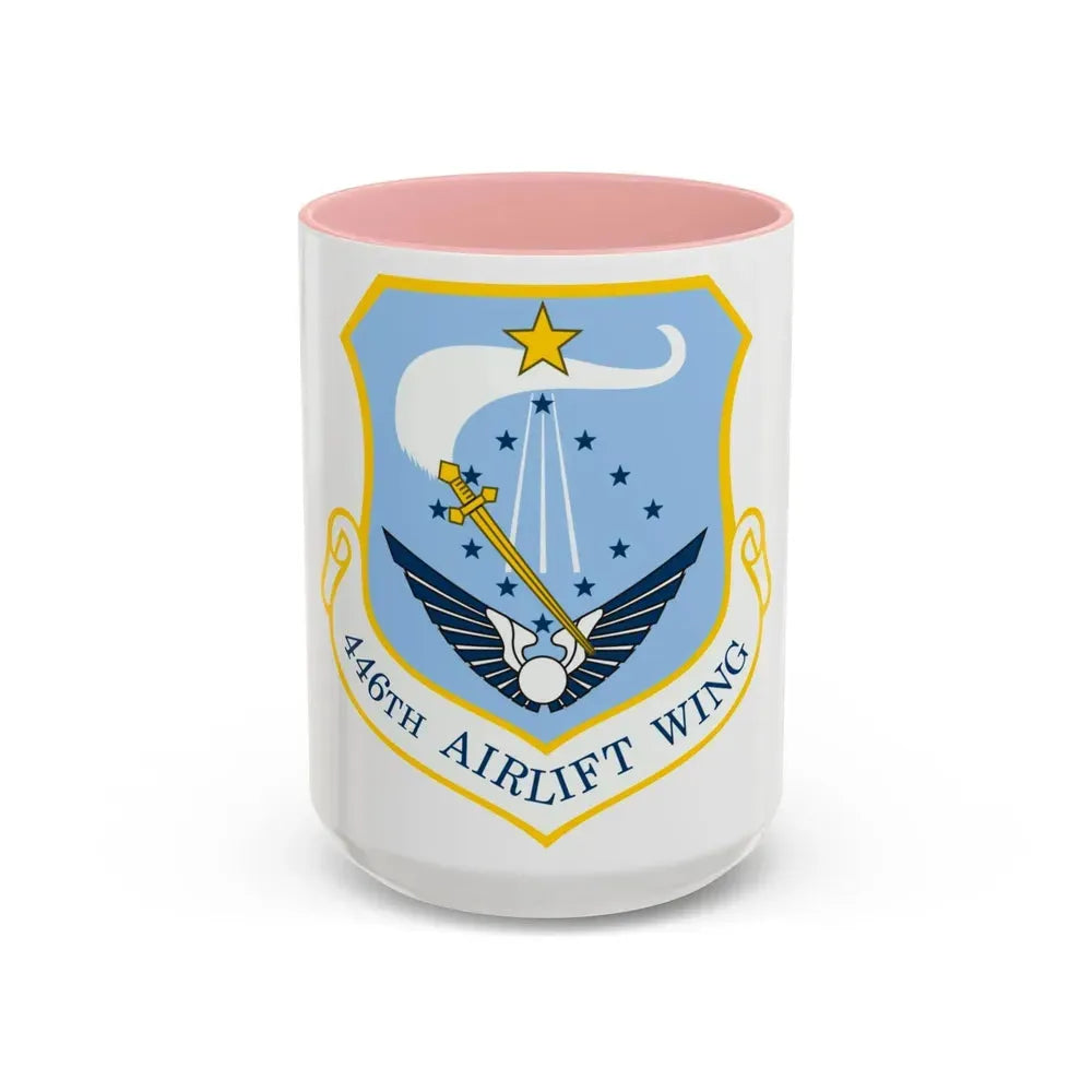 446th Airlift Wing (U.S. Air Force) Accent Coffee Mug 15oz Pink - Go Mug Yourself