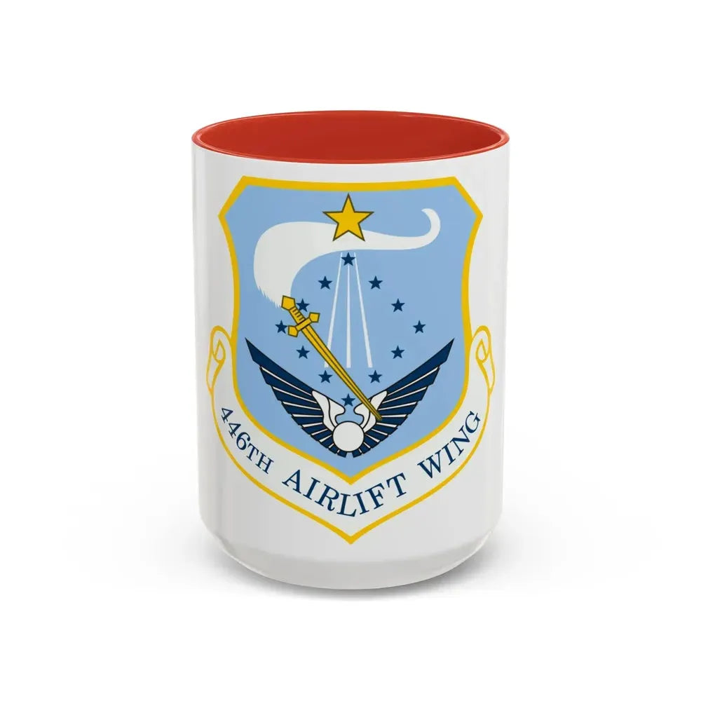 446th Airlift Wing (U.S. Air Force) Accent Coffee Mug 15oz Red - Go Mug Yourself