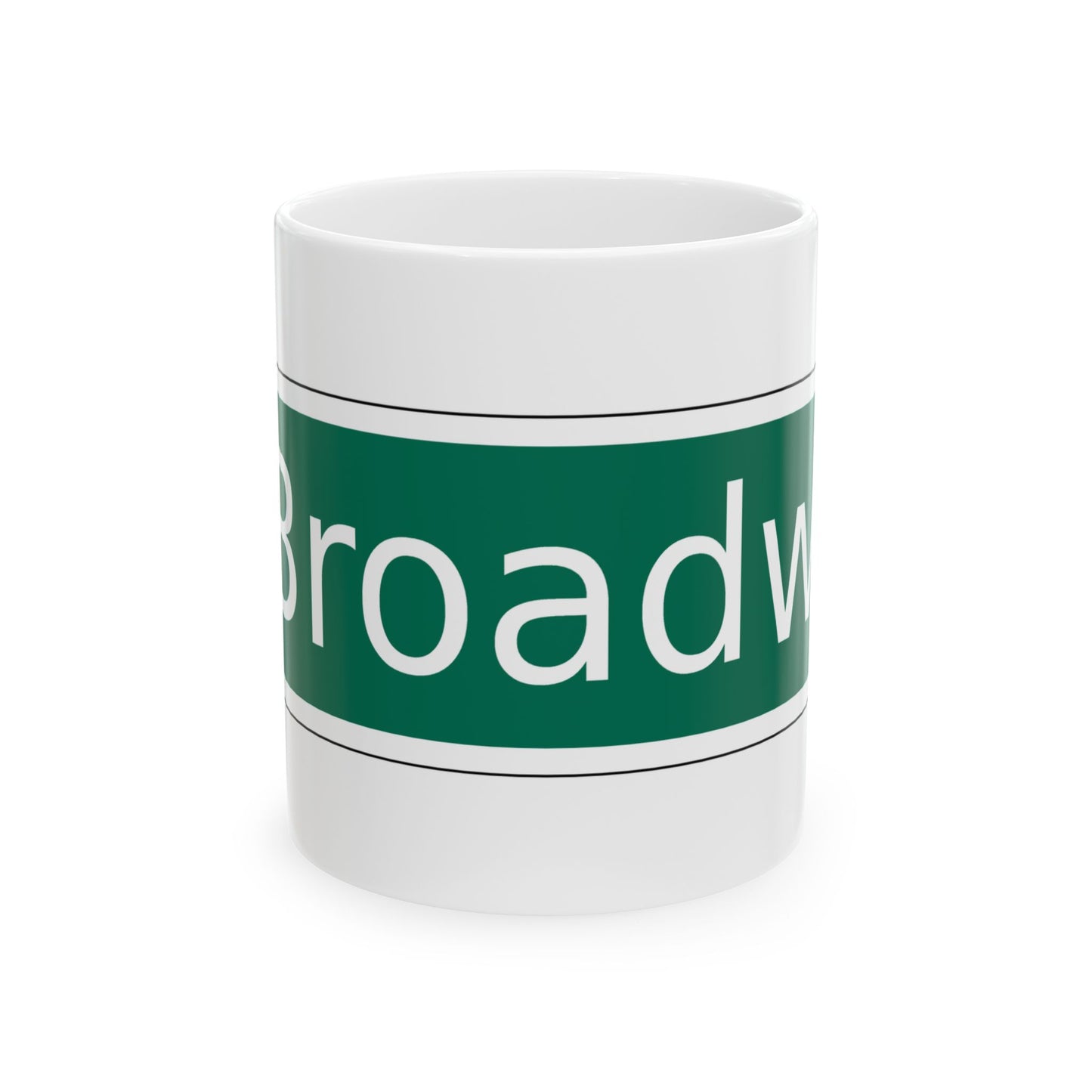 NYCDOT West Broadway Sign (New York) (Road Sign) White Coffee Mug