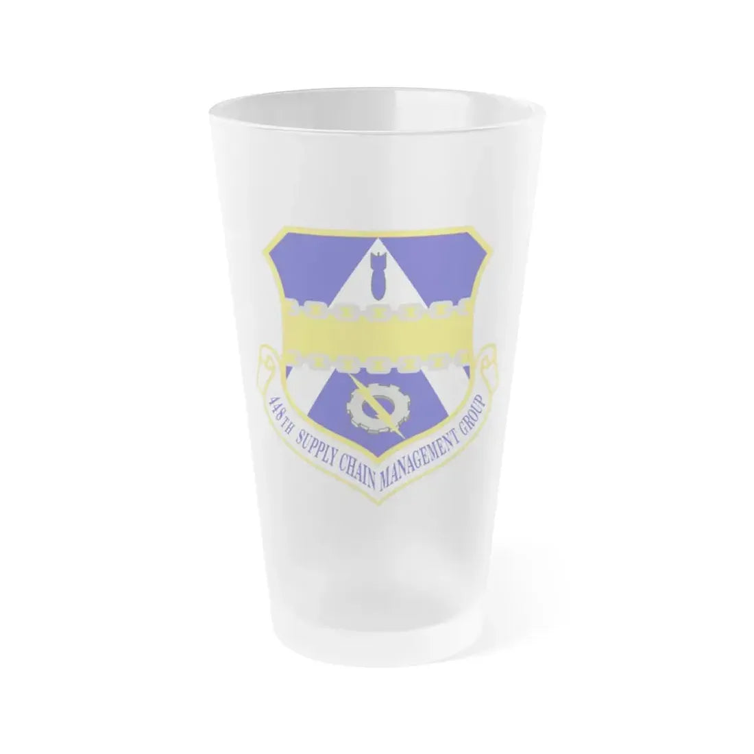 448th Supply Chain Management Group (U.S. Air Force) Frosted Pint Glass 16oz 16oz Frosted - Go Mug Yourself