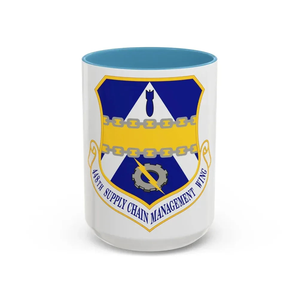 448th Supply Chain Managment Wing (U.S. Air Force) Accent Coffee Mug 15oz Light Blue - Go Mug Yourself