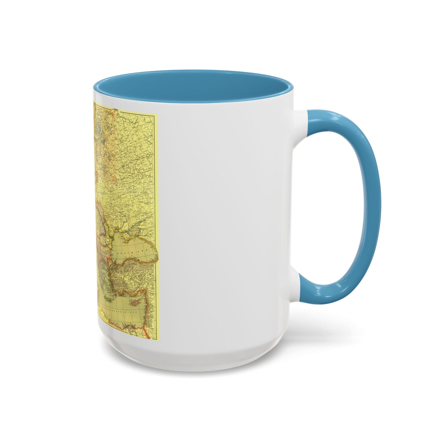 Europe and Africa and Asia (1915) (Map) Accent Coffee Mug