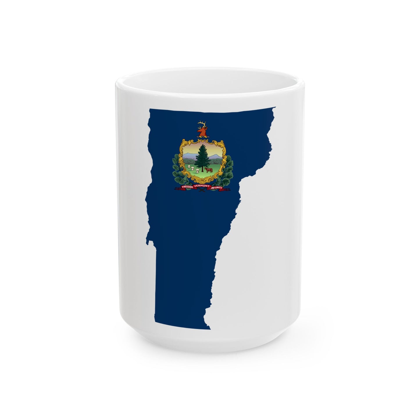 Flag-map of Vermont (United States) White Coffee Mug