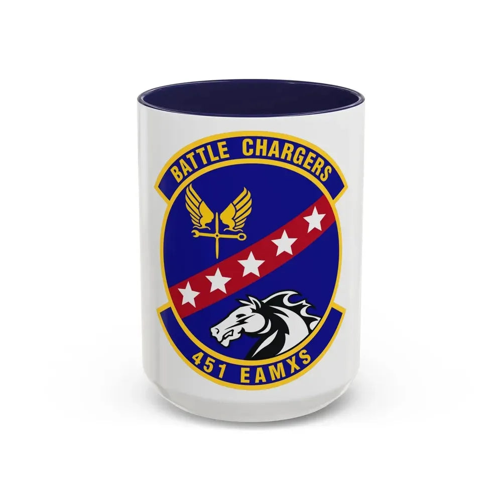 451st Expeditionary Aircraft Maintenance Squadron (U.S. Air Force) Accent Coffee Mug 15oz Navy - Go Mug Yourself