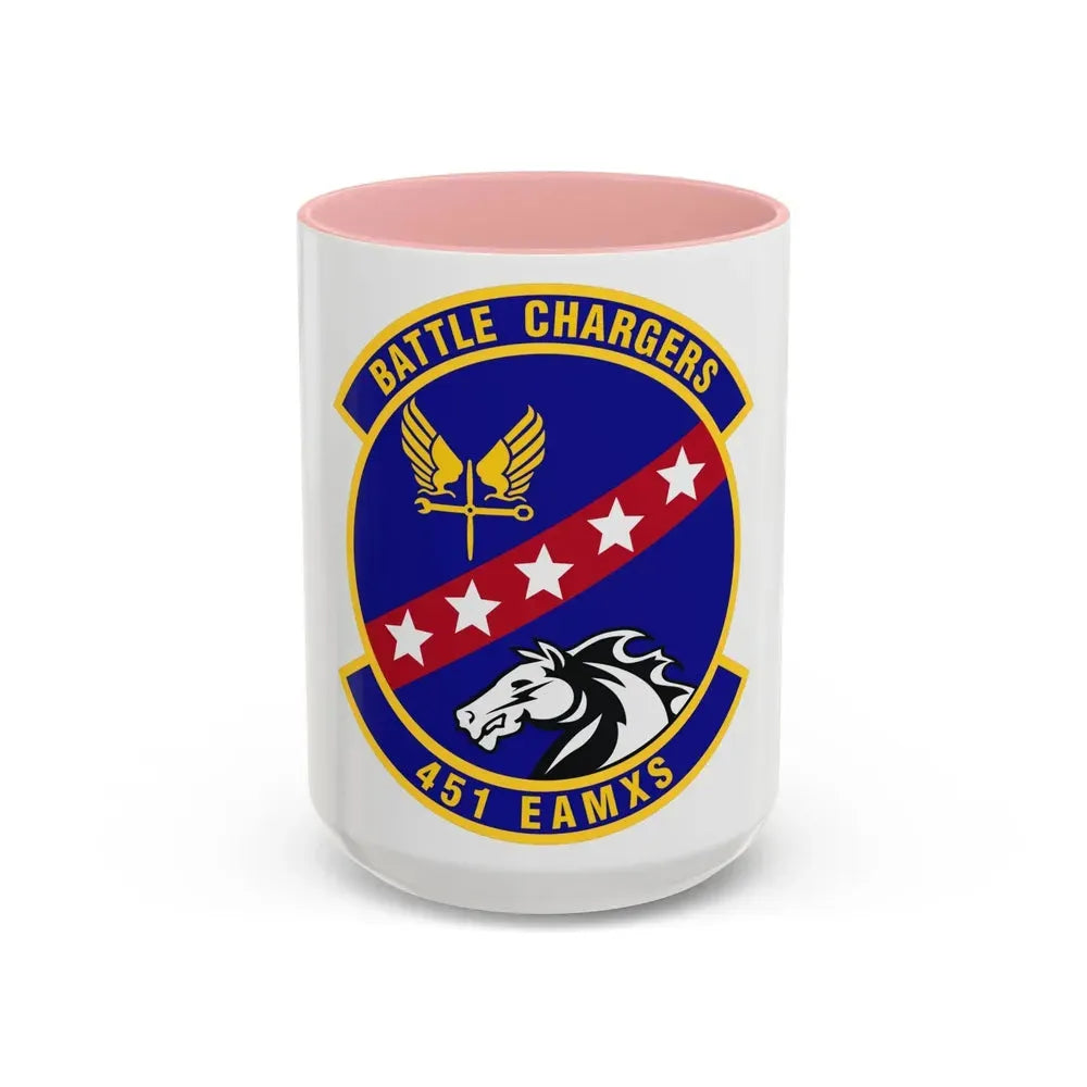 451st Expeditionary Aircraft Maintenance Squadron (U.S. Air Force) Accent Coffee Mug 15oz Pink - Go Mug Yourself
