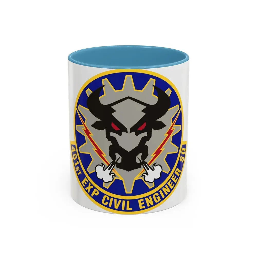 451st Expeditionary Civil Engineer Squadron (U.S. Air Force) Accent Coffee Mug 11oz Light Blue - Go Mug Yourself