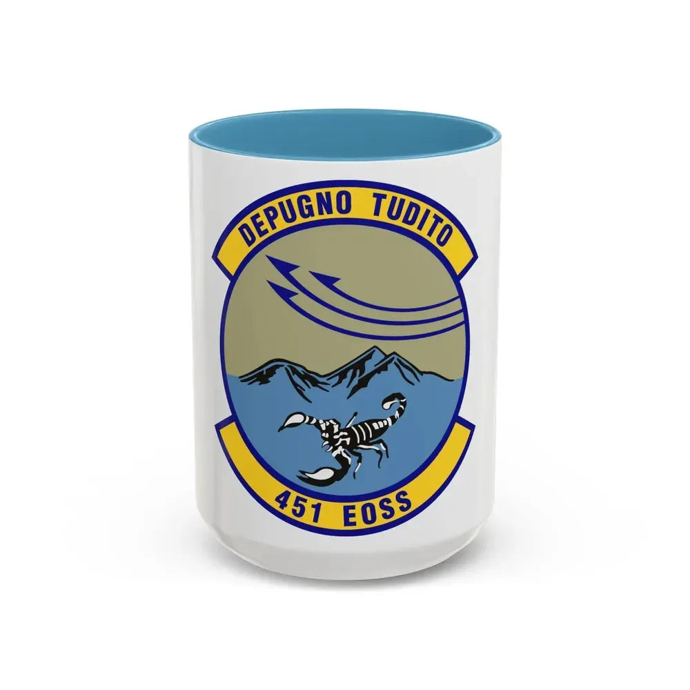 451st Expeditionary Operations Support Squadron (U.S. Air Force) Accent Coffee Mug 15oz Light Blue - Go Mug Yourself