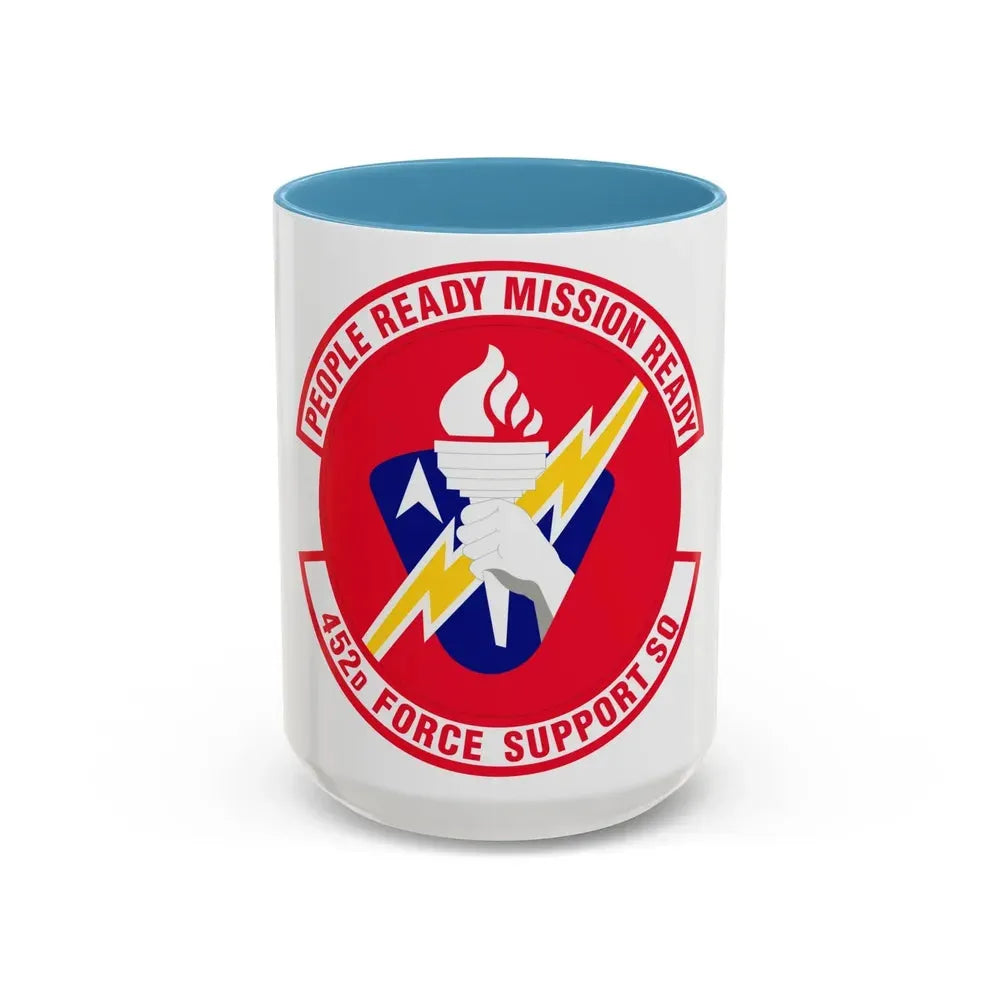 452 Force Support Squadron AFRC (U.S. Air Force) Accent Coffee Mug 15oz Light Blue - Go Mug Yourself