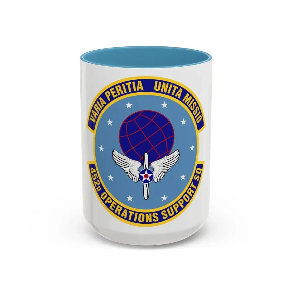 452d Operations Support Squadron (U.S. Air Force) Accent Coffee Mug 15oz Light Blue - Go Mug Yourself