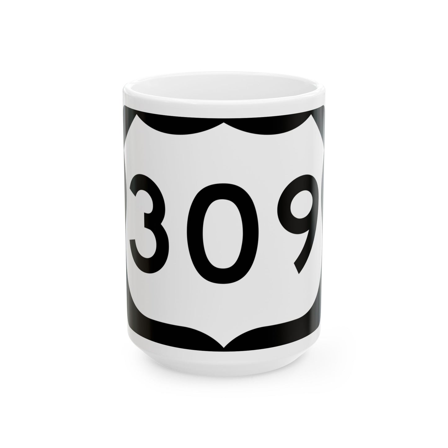 US 309 NY (New York) (Road Sign) White Coffee Mug