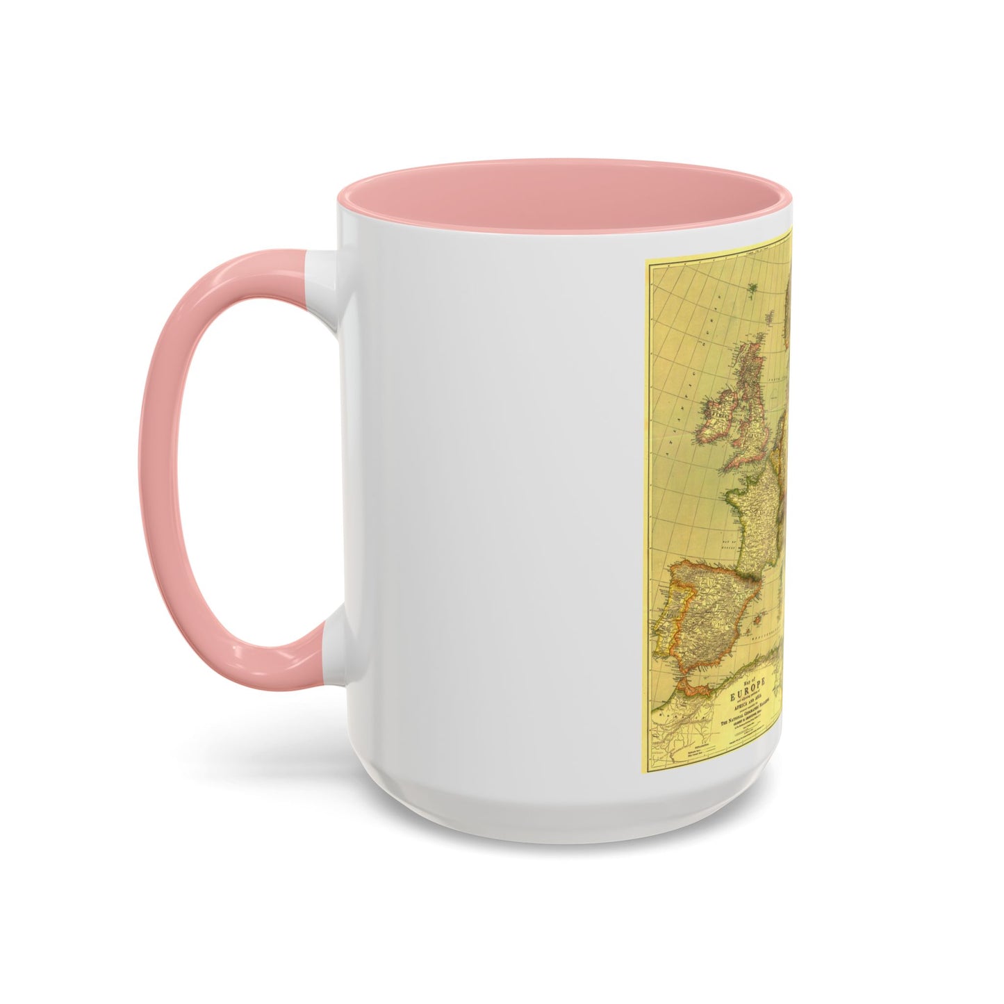 Europe and Africa and Asia (1915) (Map) Accent Coffee Mug