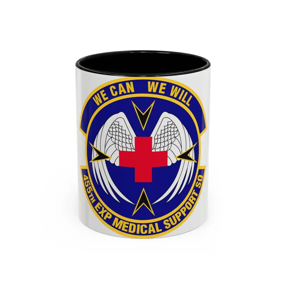 455th Expeditionary Medical Support Squadron (U.S. Air Force) Accent Coffee Mug 11oz Black - Go Mug Yourself