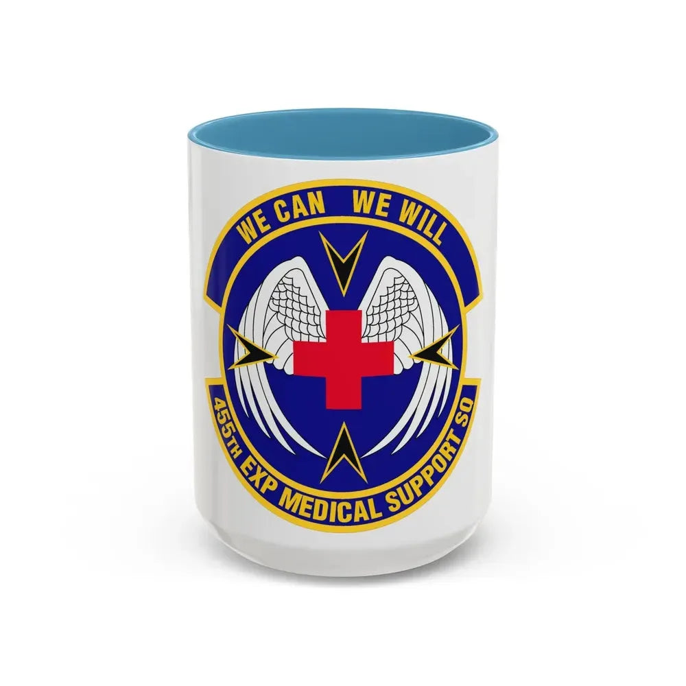 455th Expeditionary Medical Support Squadron (U.S. Air Force) Accent Coffee Mug 15oz Light Blue - Go Mug Yourself
